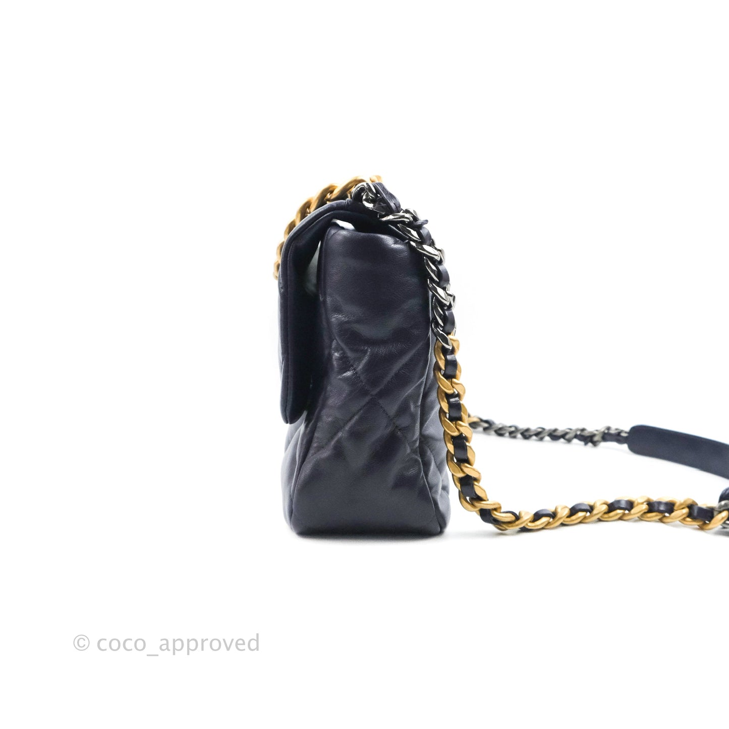 Chanel 19 Medium Dark Purple Mixed Hardware