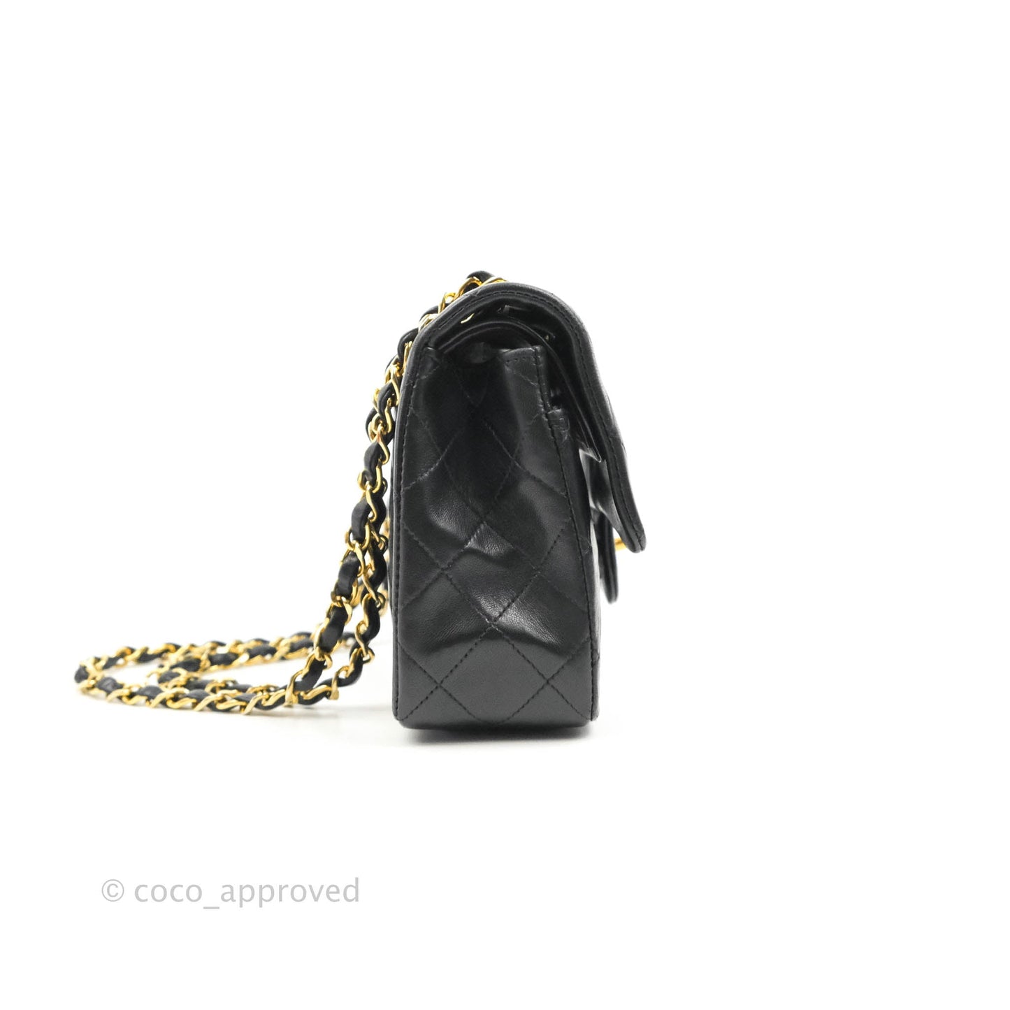 Chanel Classic Vintage Small S/M Flap Black Lambskin 24K Gold Hardware