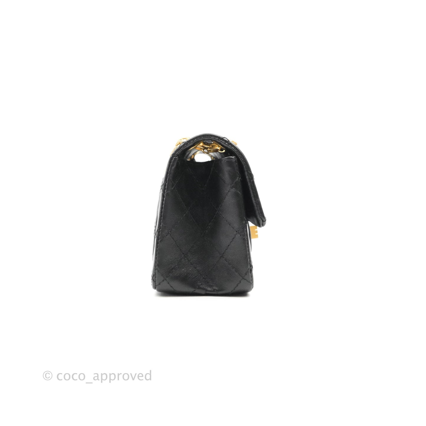 Chanel Mini Reissue 224 Black Aged Calfskin Aged Gold Hardware