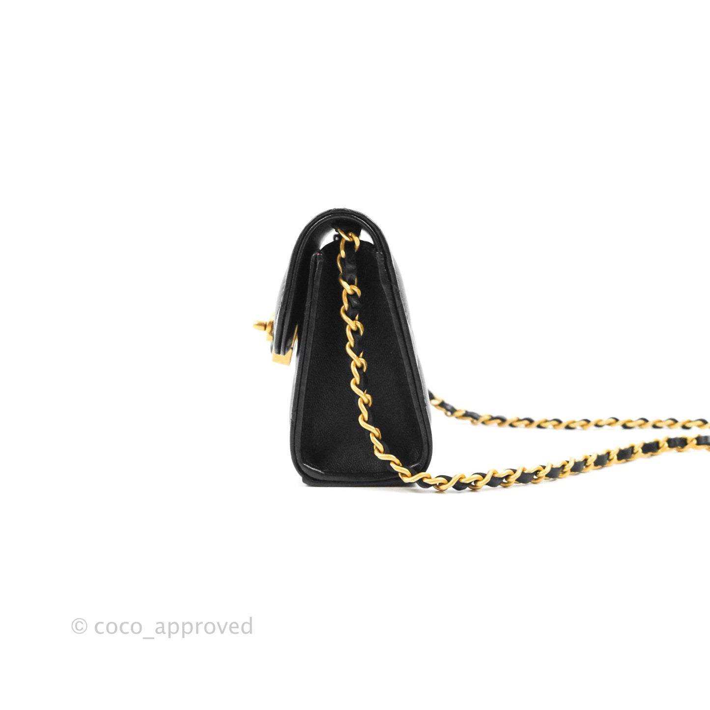 Chanel Heart CC Lock Clutch with Chain Black Lambskin Gold Hardware 23S