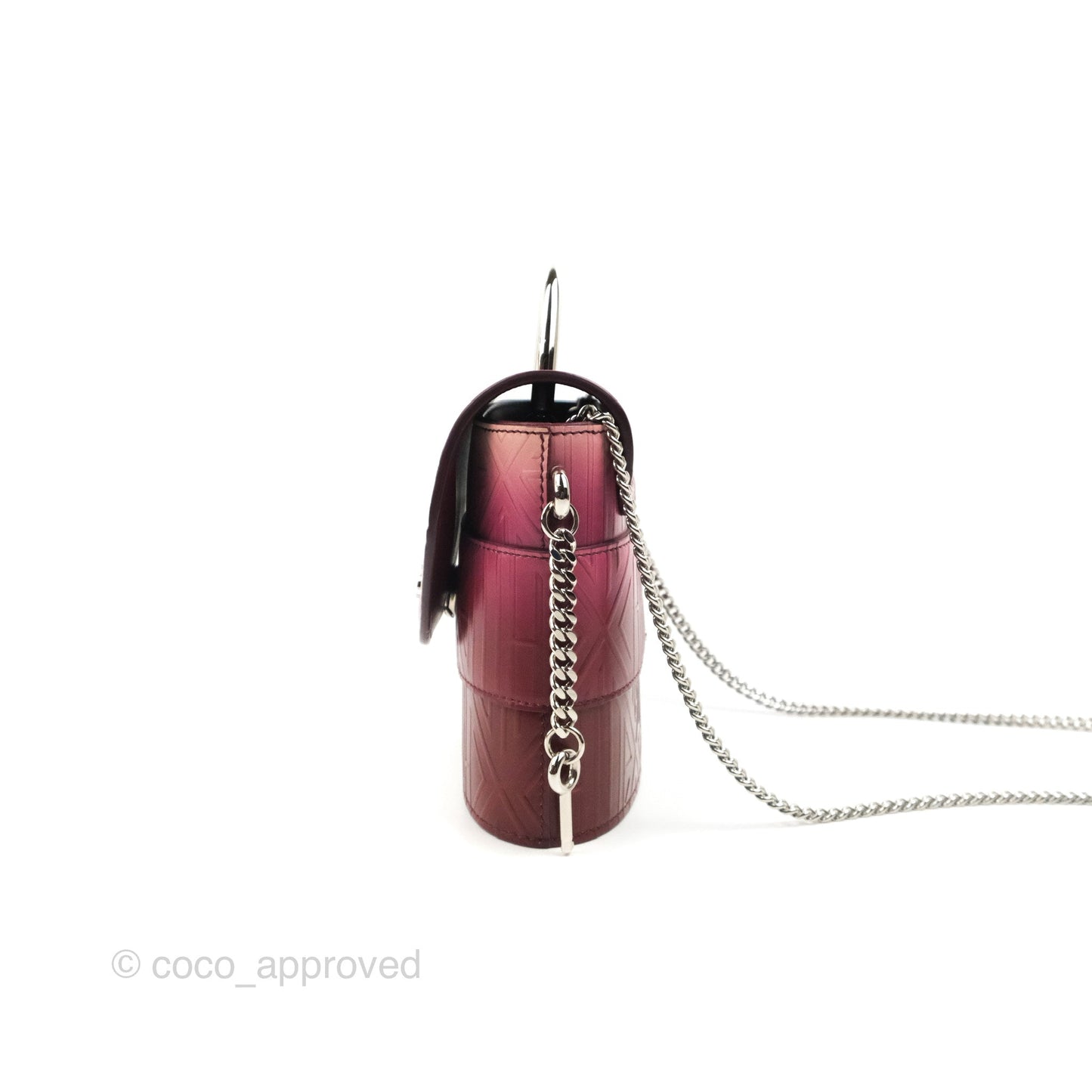 Chloé Small Aby Lock Chain Bag Brown/Purple Embossed Calfskin