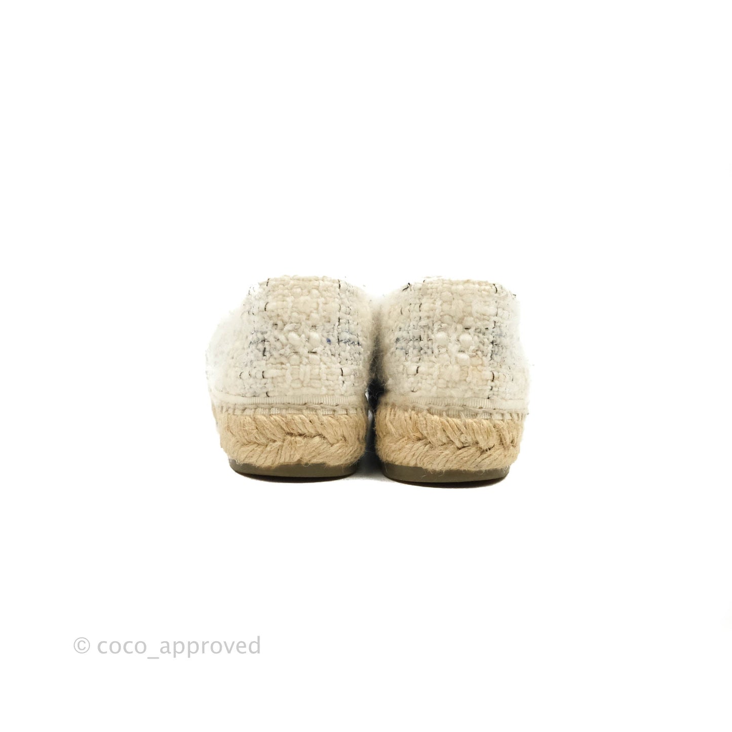 Chanel CC Espadrilles Tweed Black White Size 36