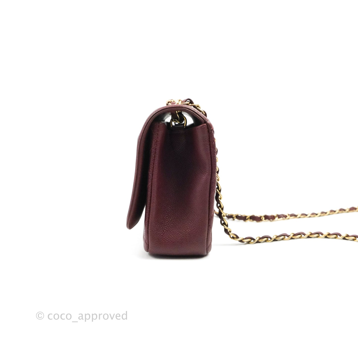 Chanel Quilted Medium CC Filigree Flap Burgundy Black Caviar
