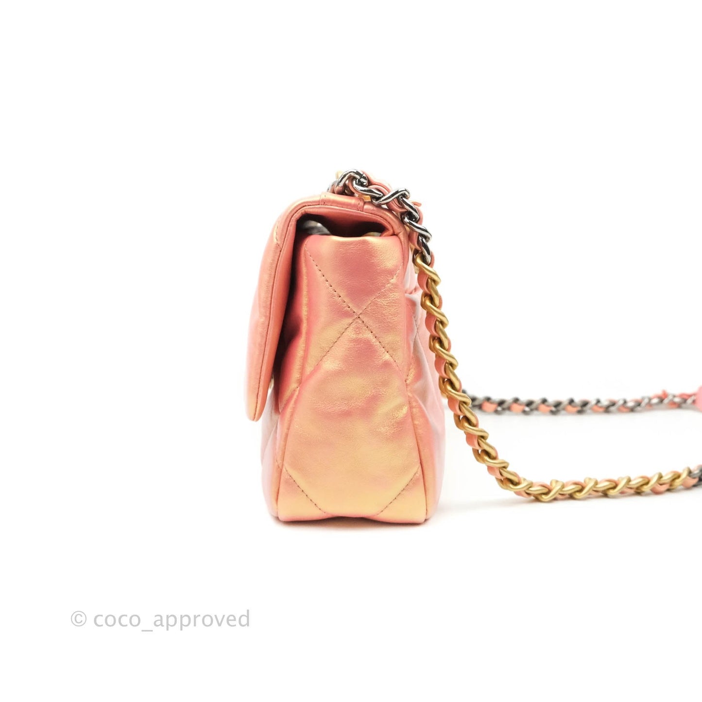 Chanel 19 Small Metallic Pink Mixed Hardware