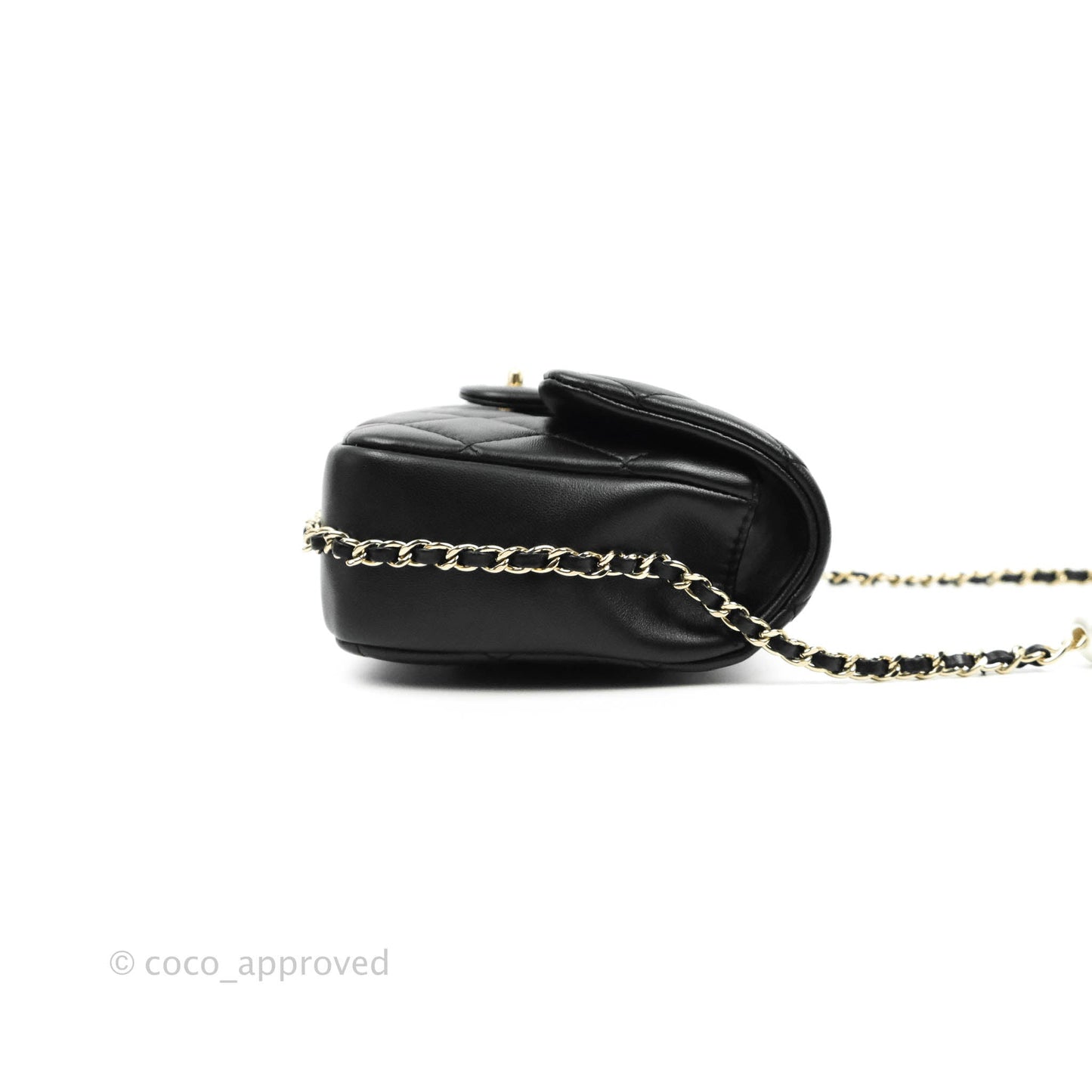 Chanel Quilted Small My Precious Flap Black Lambskin Gold Hardware