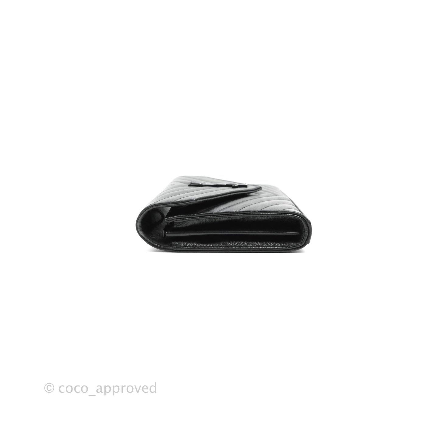 Saint Laurent Wallet on Chain Large Black Grained Leather So Black