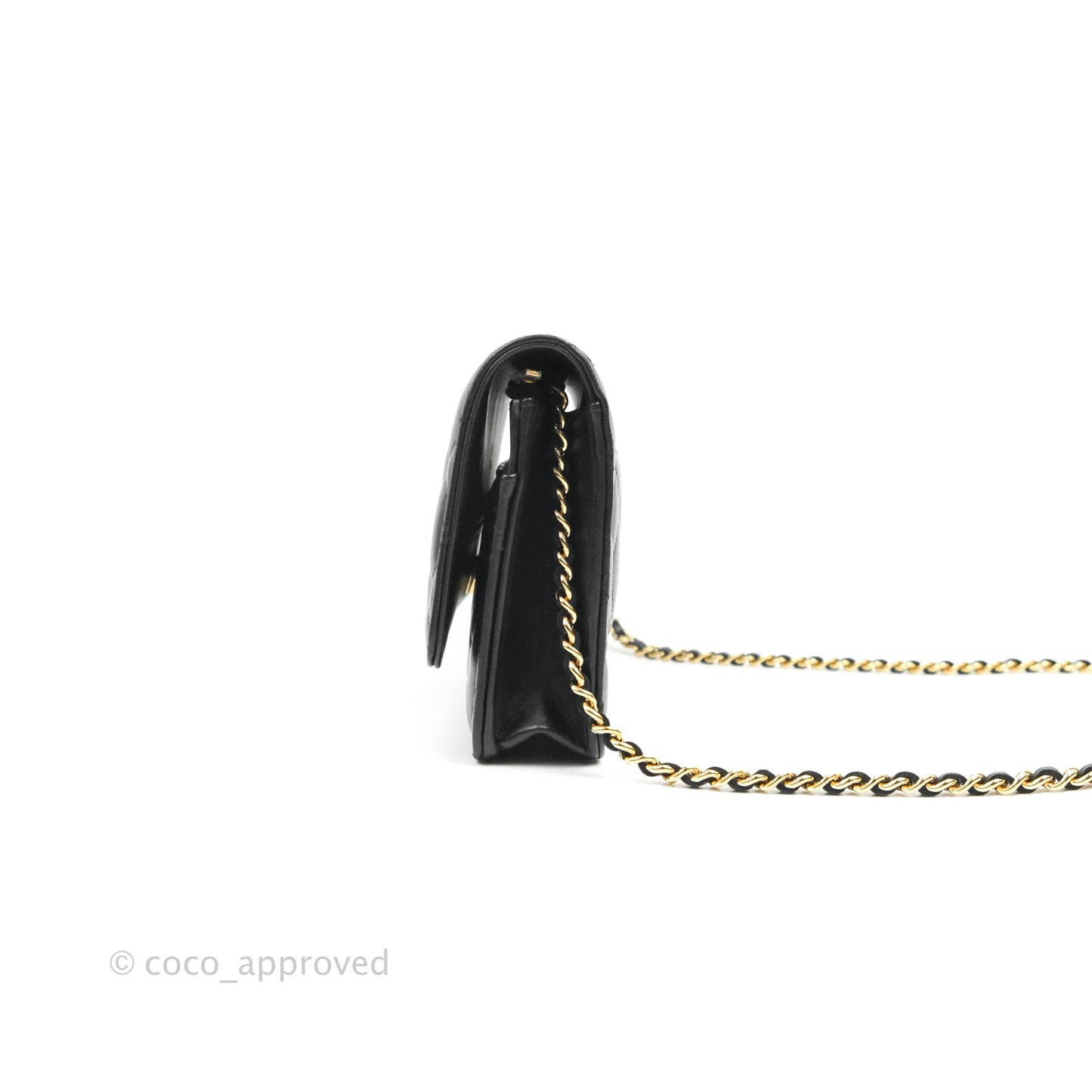 Chanel Quilted Classic Wallet on Chain WOC Black Lambskin Gold Hardware