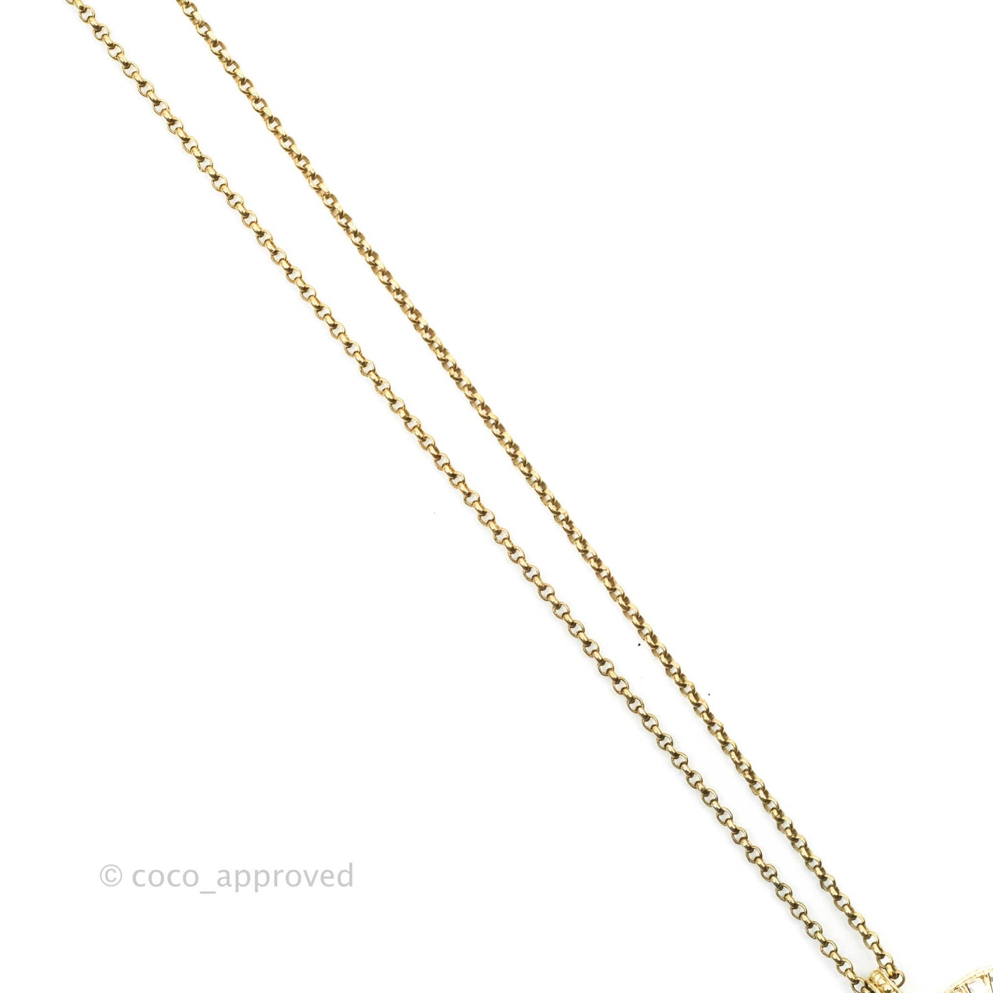Chanel CC Crystal Necklace Gold Tone 19V