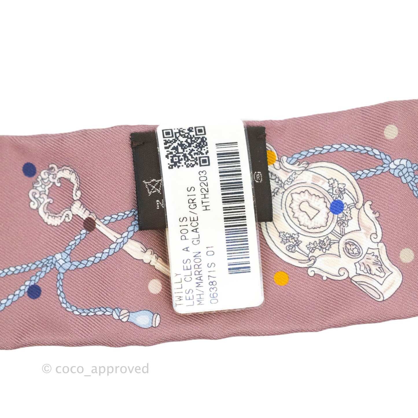 Hermès Silk Les Cles a Pois Twilly