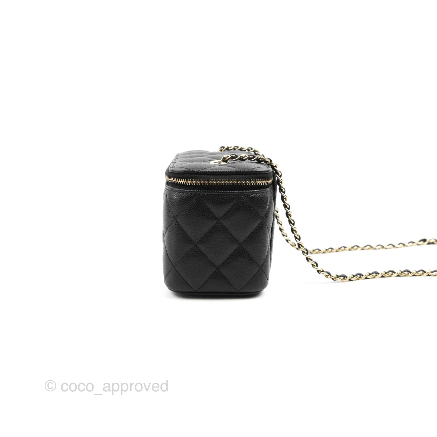Chanel Classic Vanity with Chain Black Caviar Gold Hardware