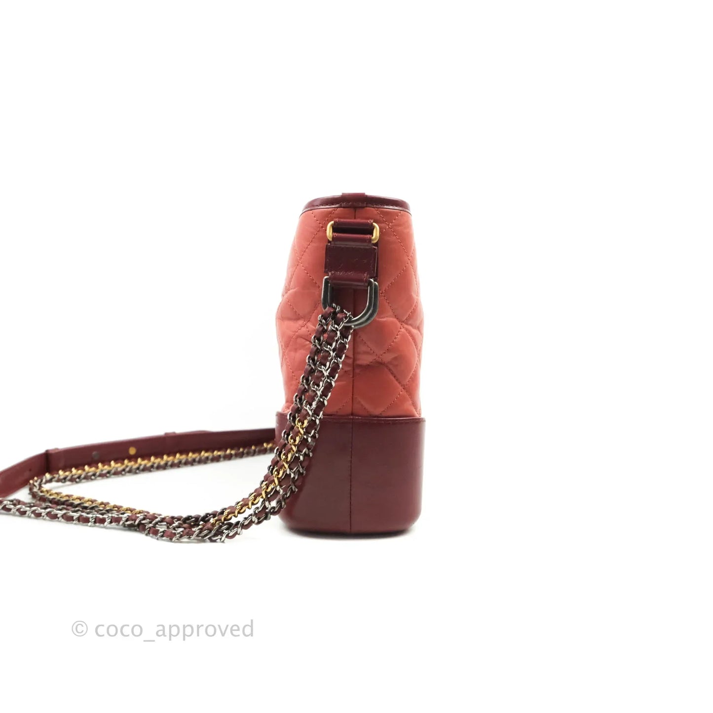 Chanel Large Gabrielle Hobo Red Aged Calfskin Mixed Hardware