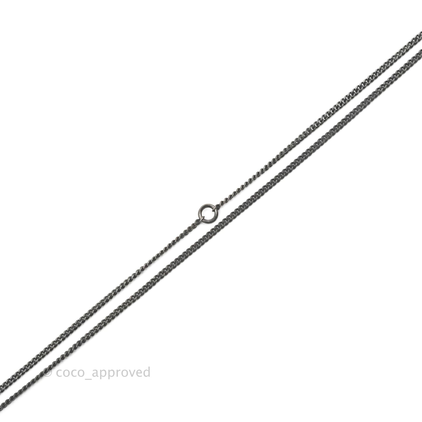 Chanel CC Pearl Necklace Gun Metal 11P