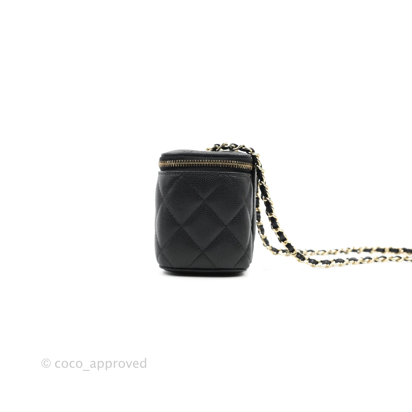 Chanel Mini Vanity With Chain Black Caviar Gold Hardware