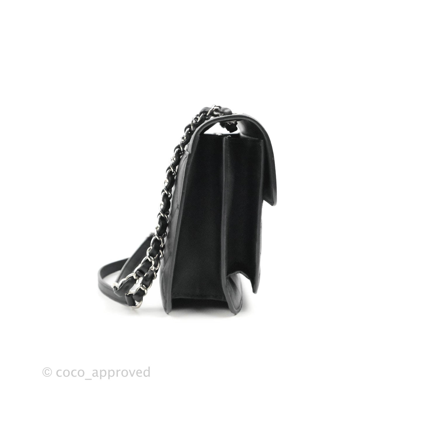 Chanel Quilted Mini Urban Companion Flap Black Calfskin Silver Hardware