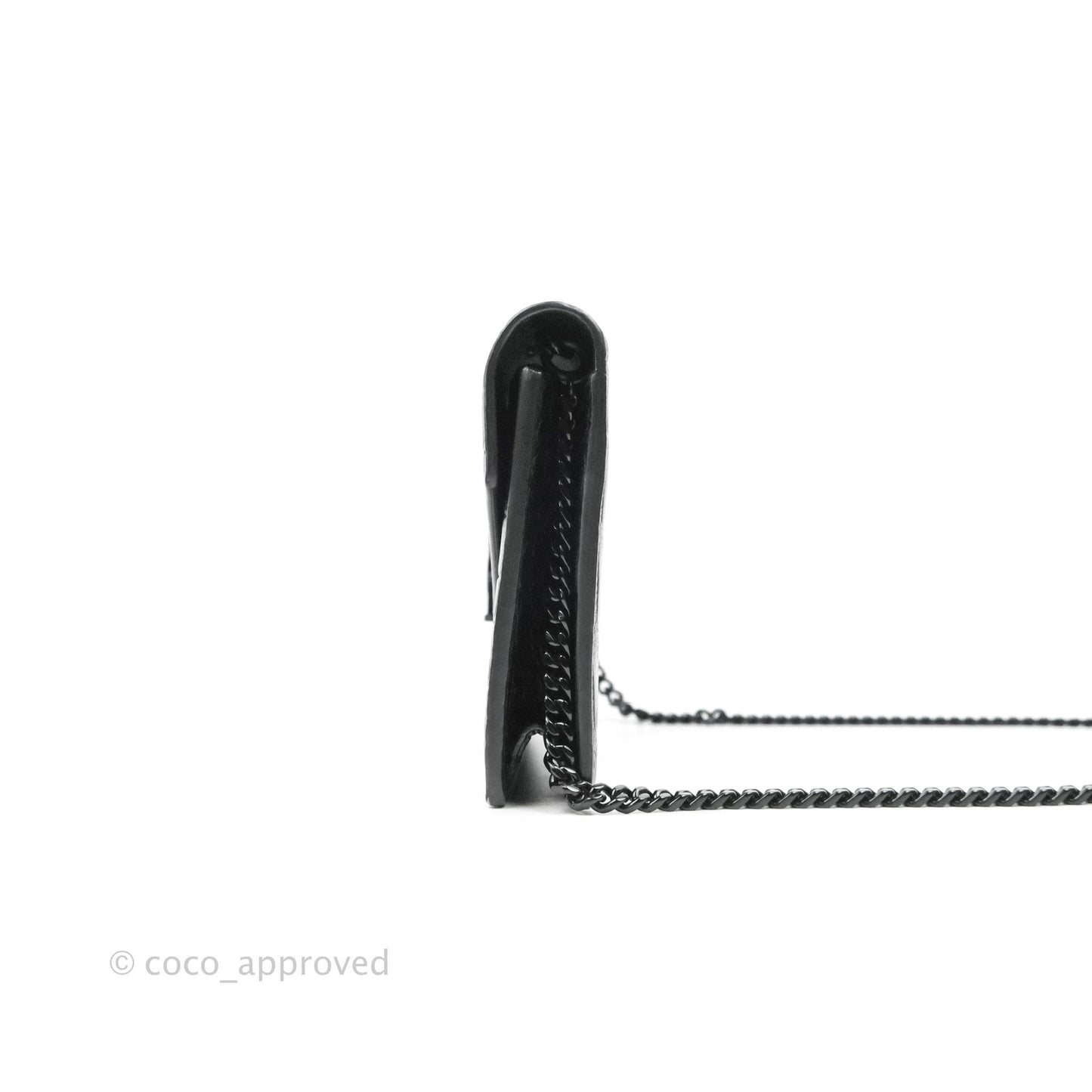 Saint Laurent Wallet on Chain So Black Crocodile-embossed Leather