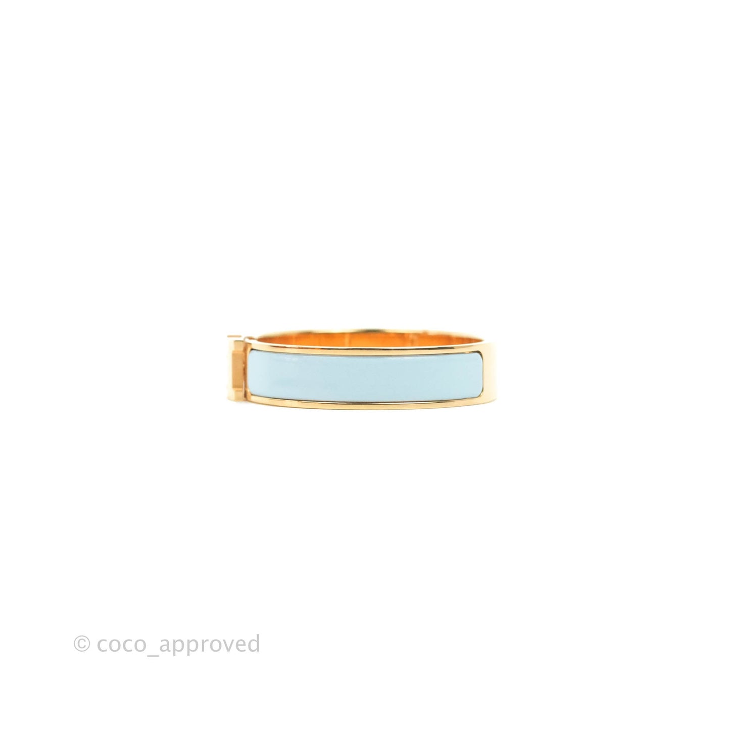 Hermès Clic H Bracelet Bleu Polaire Rose Gold PM