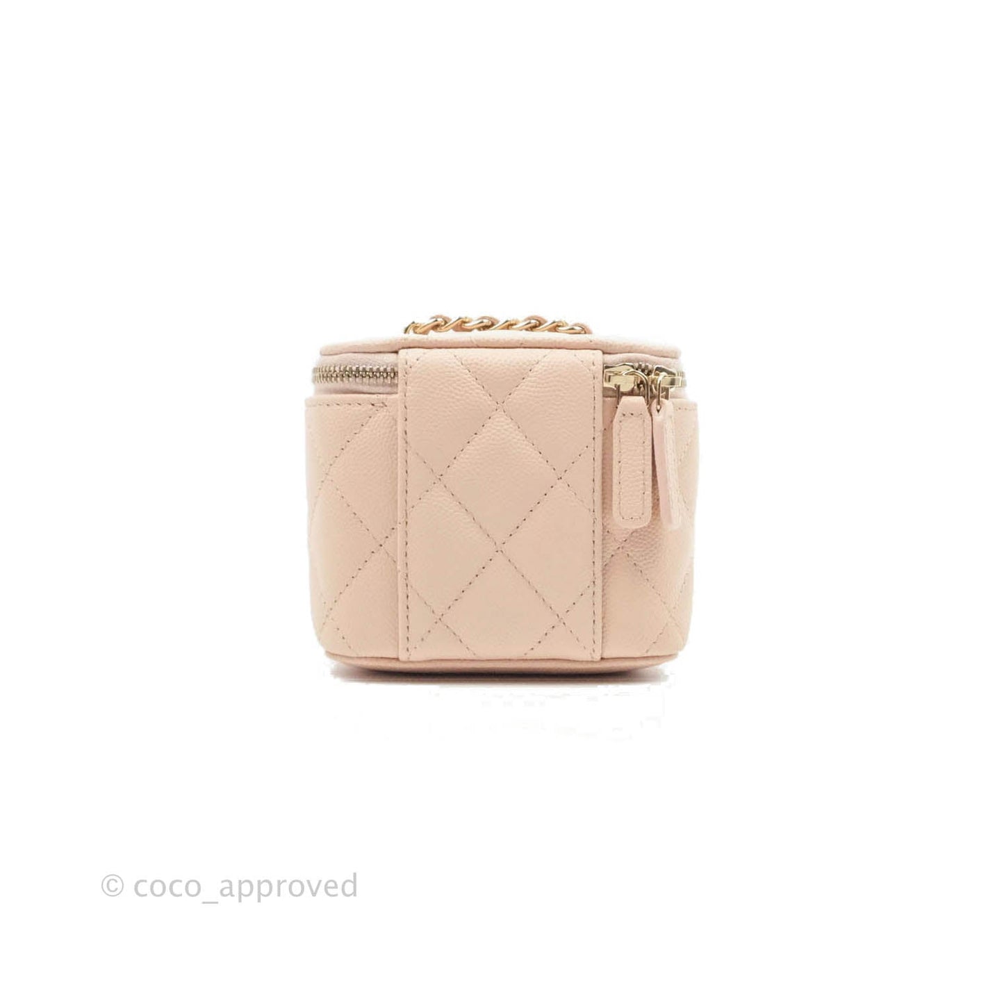Chanel Classic Mini Vanity With Chain Light Pink Caviar Gold Hardware