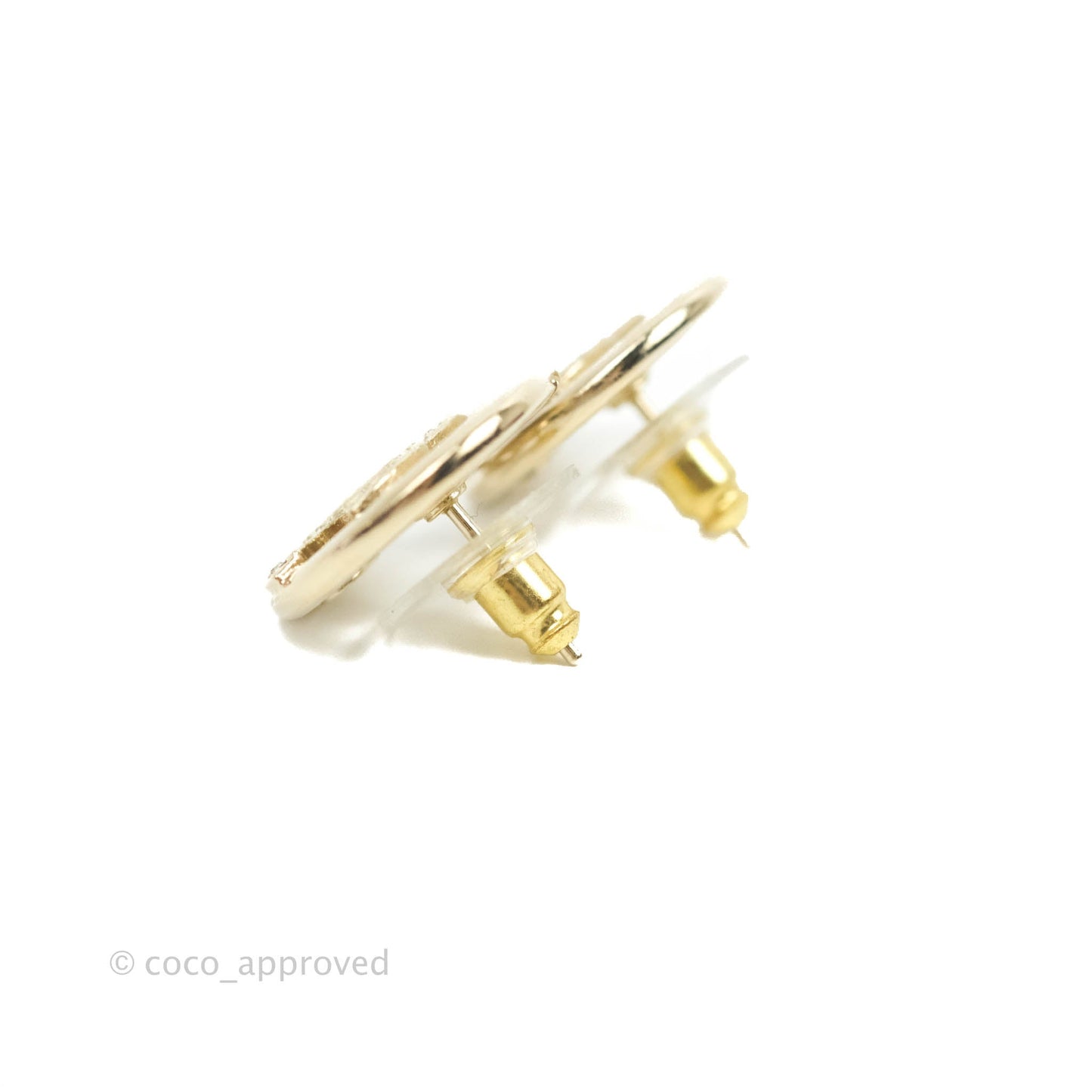 Chanel CC Crystal Pearl Earrings 22C