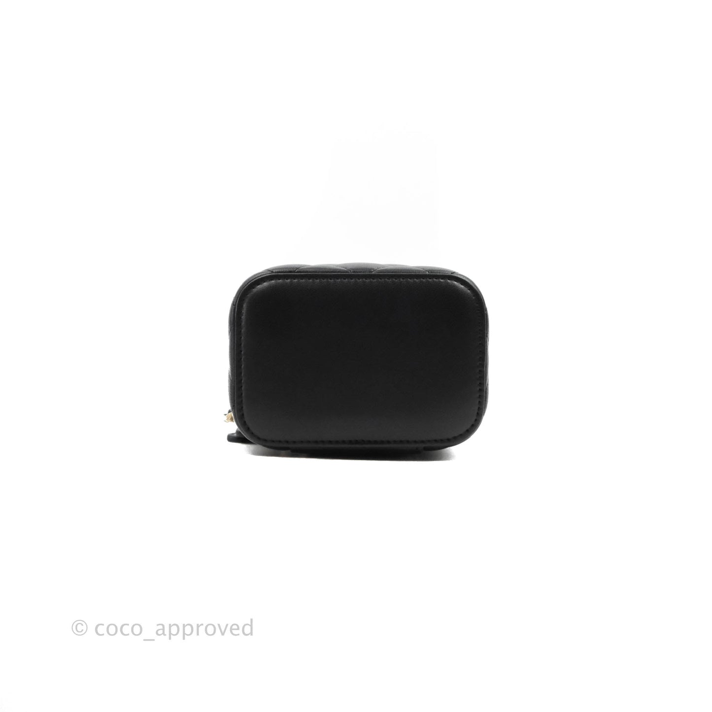 Chanel Mini Vanity With Pearl Chain Black Lambskin Gold Hardware