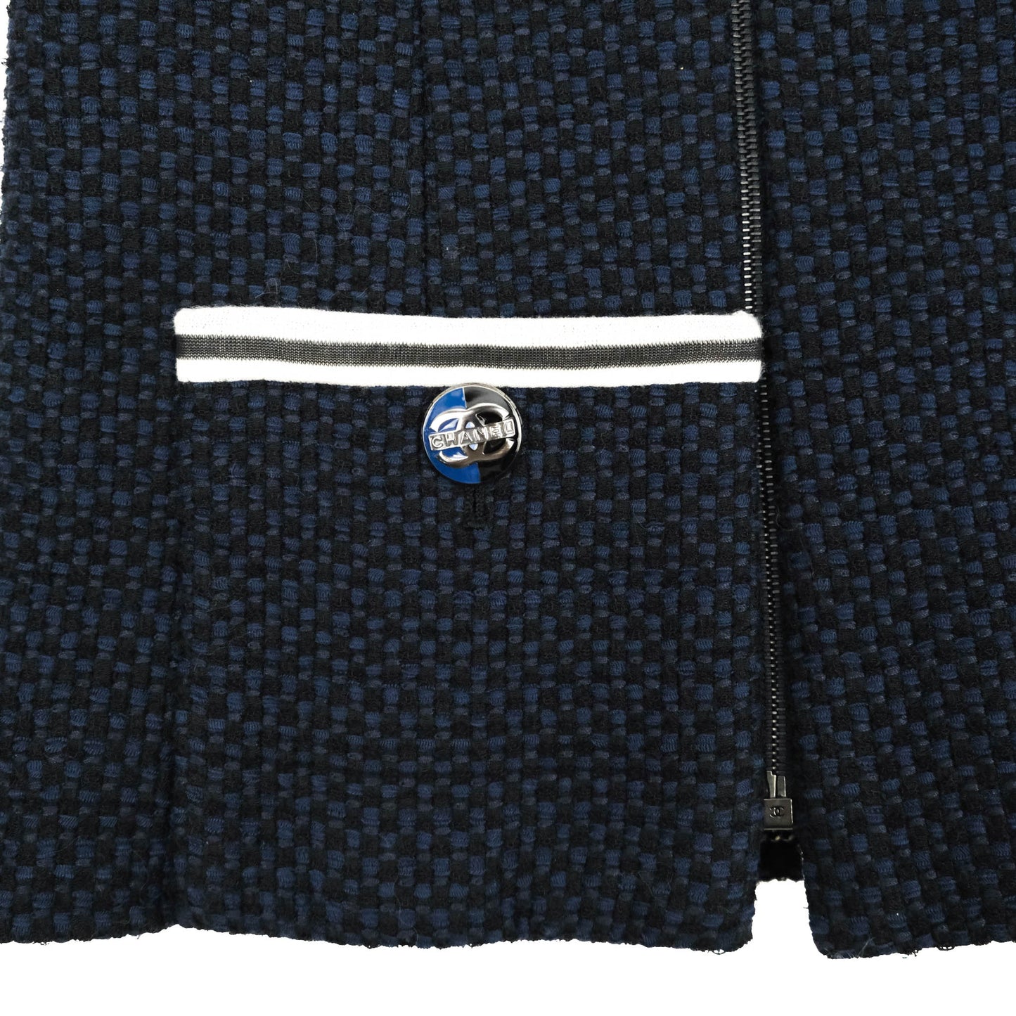 Chanel Jacket Fan Tweed Navy