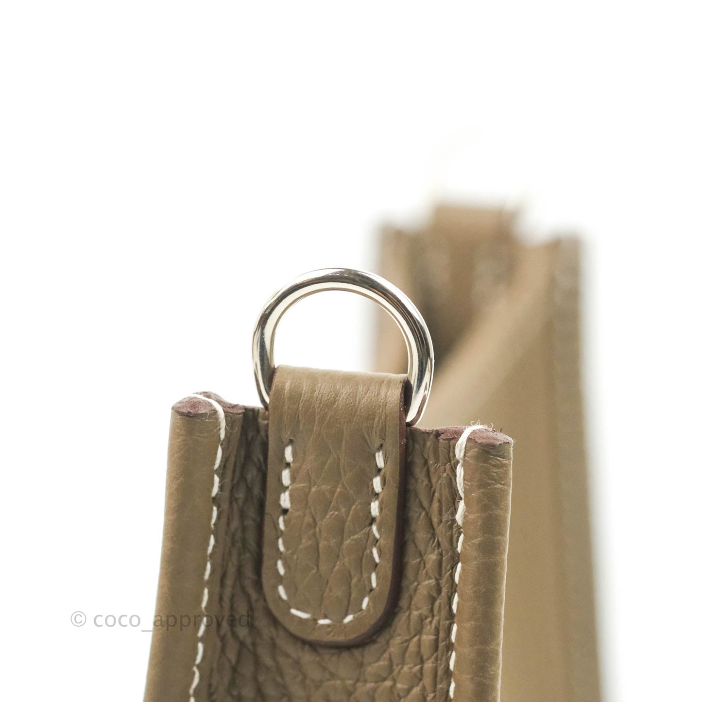 Hermès Mini Evelyne 16 Etoupe Amazone Taurillon Clemence Sangle Wooly Unie Palladium Hardware