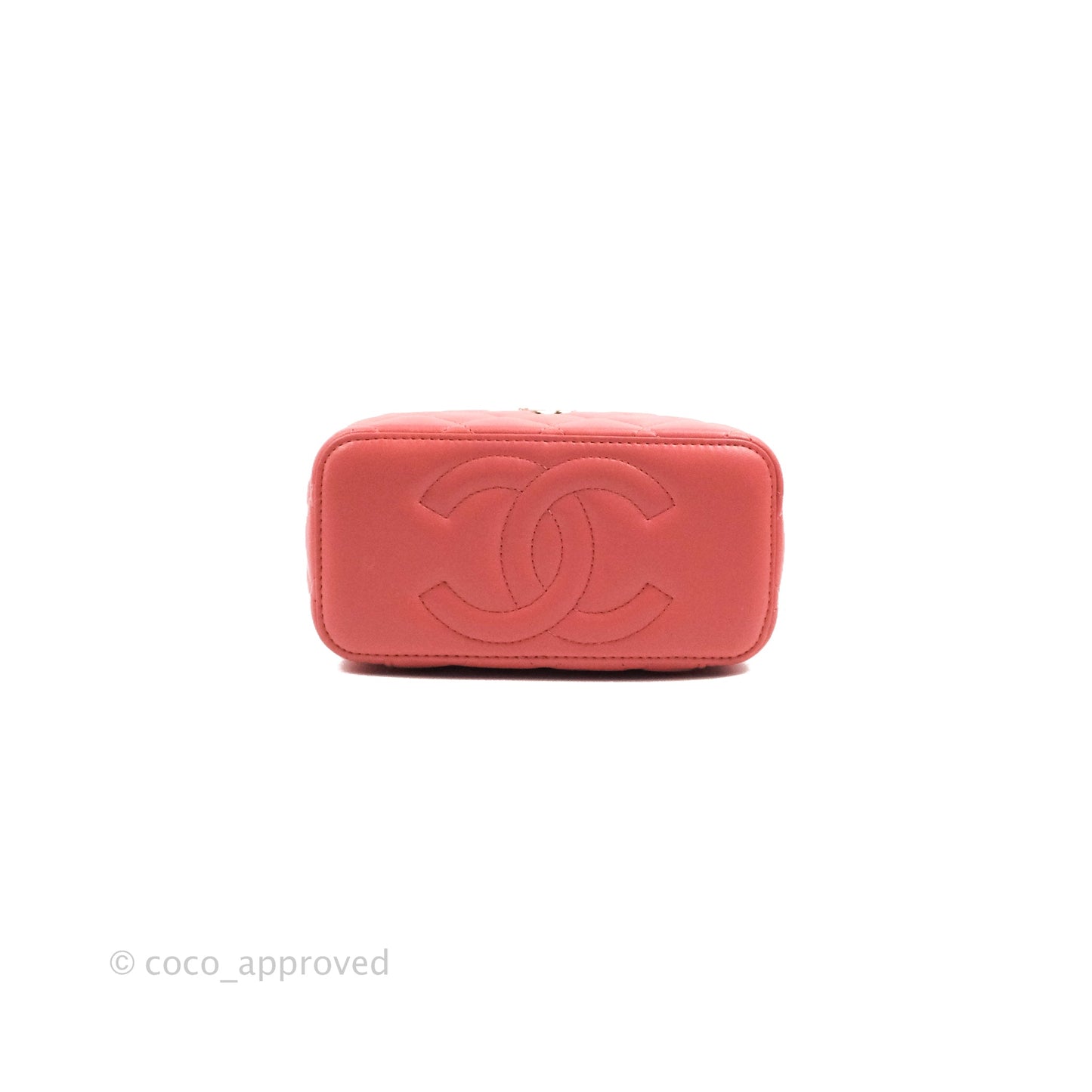 Chanel Vanity Rectangular Top Handle Pink Lambskin Gold Hardware