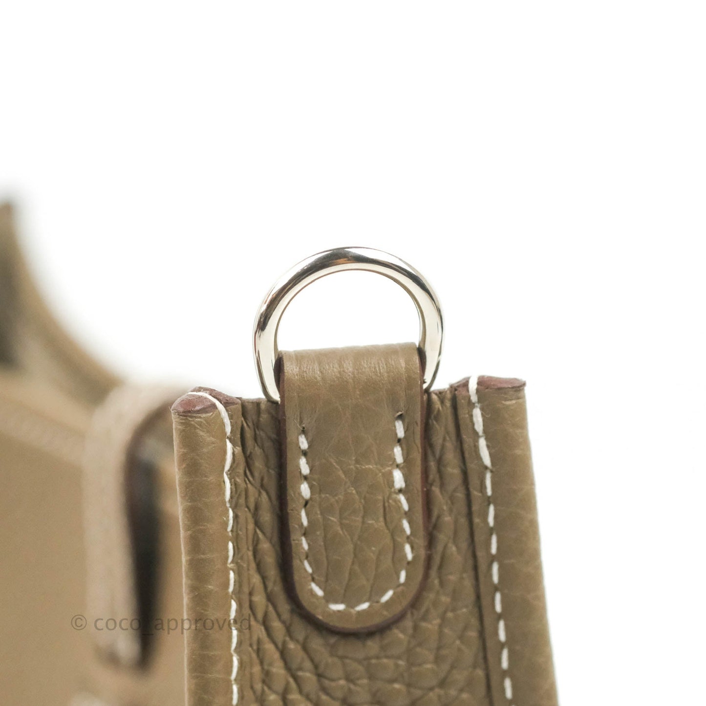 Hermès Mini Evelyne 16 Etoupe Amazone Taurillon Clemence Sangle Wooly Unie Palladium Hardware