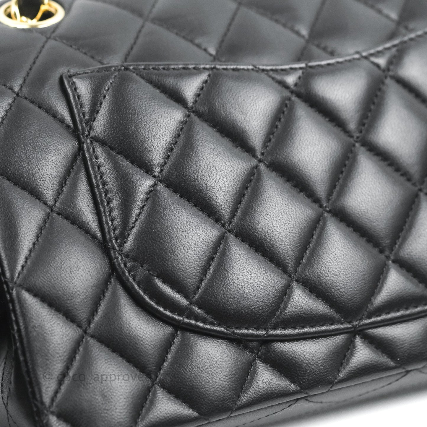 Chanel Small Classic Quilted Flap Black Lambskin Gold Hardware