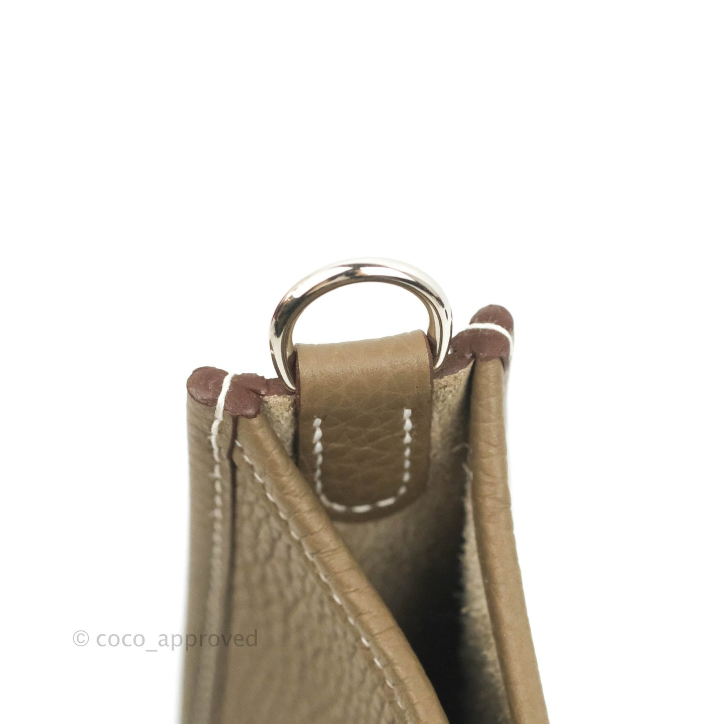 Hermès Mini Evelyne 16 Etoupe Amazone Taurillon Clemence Sangle Wooly Unie Palladium Hardware