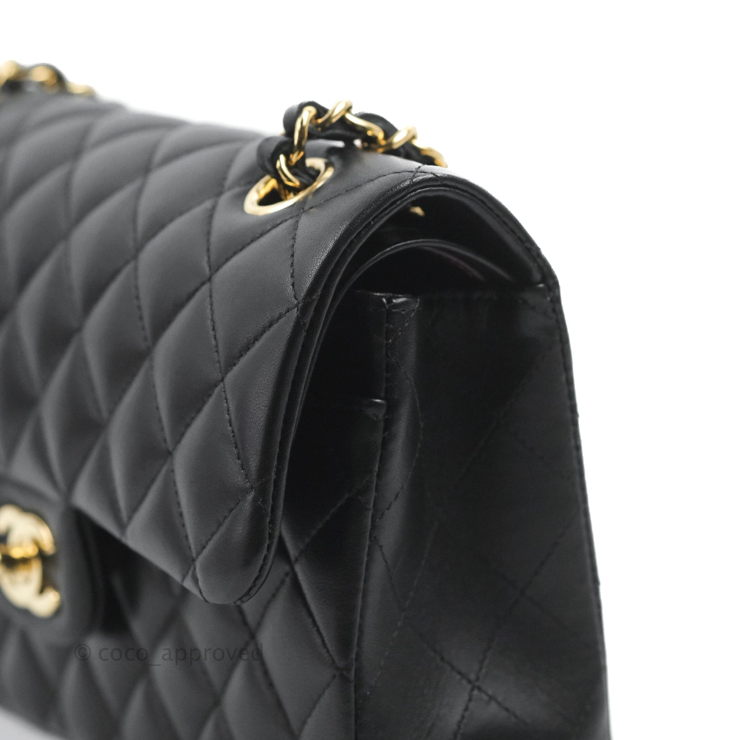 Chanel Small Classic Quilted Flap Black Lambskin Gold Hardware