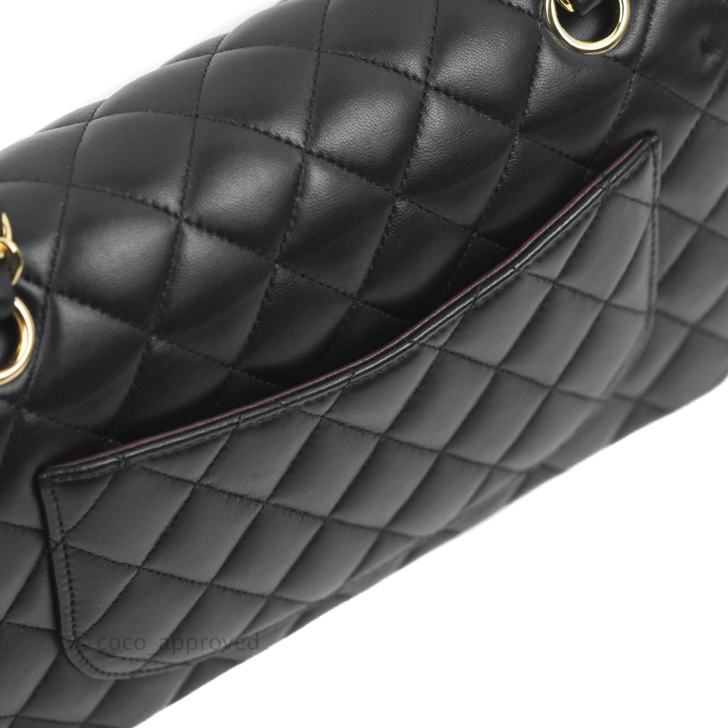 Chanel Small Classic Quilted Flap Black Lambskin Gold Hardware