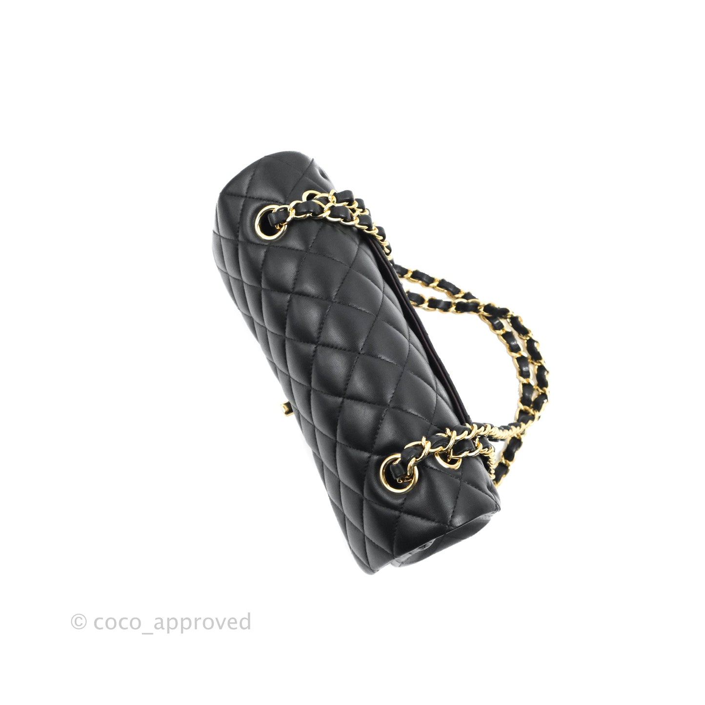 Chanel Small Classic Quilted Flap Black Lambskin Gold Hardware