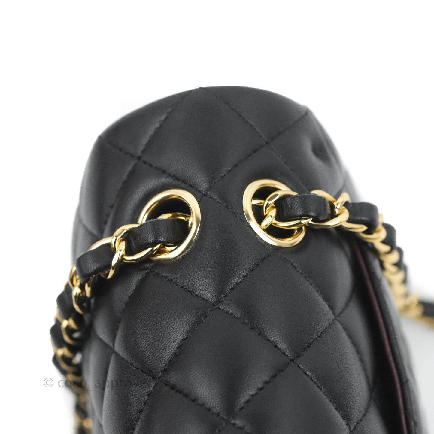 Chanel Small Classic Quilted Flap Black Lambskin Gold Hardware