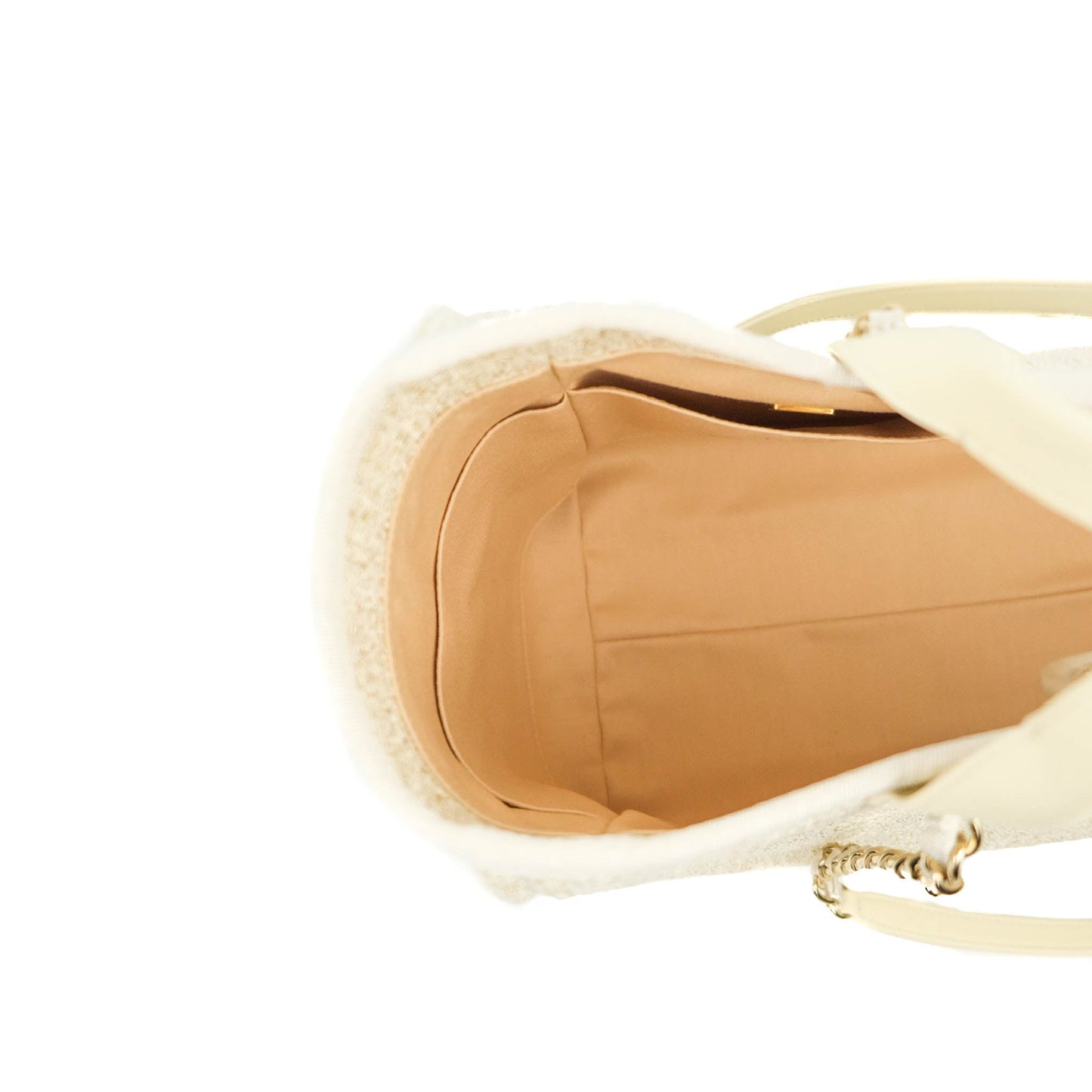 Chanel Large Deauville Iridescent Gold Beige Canvas Gold Hardware