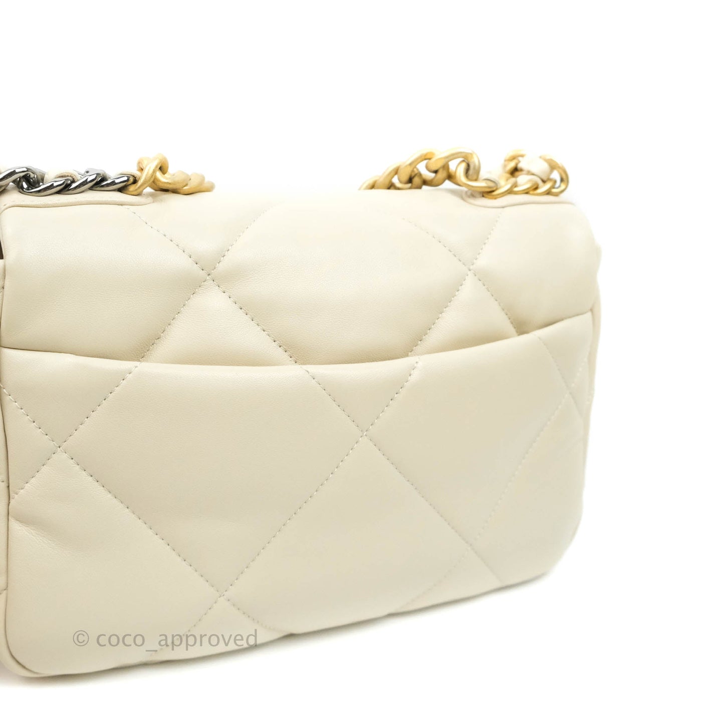 Chanel 19 Small Light Beige Lambskin Mixed Hardware 21C