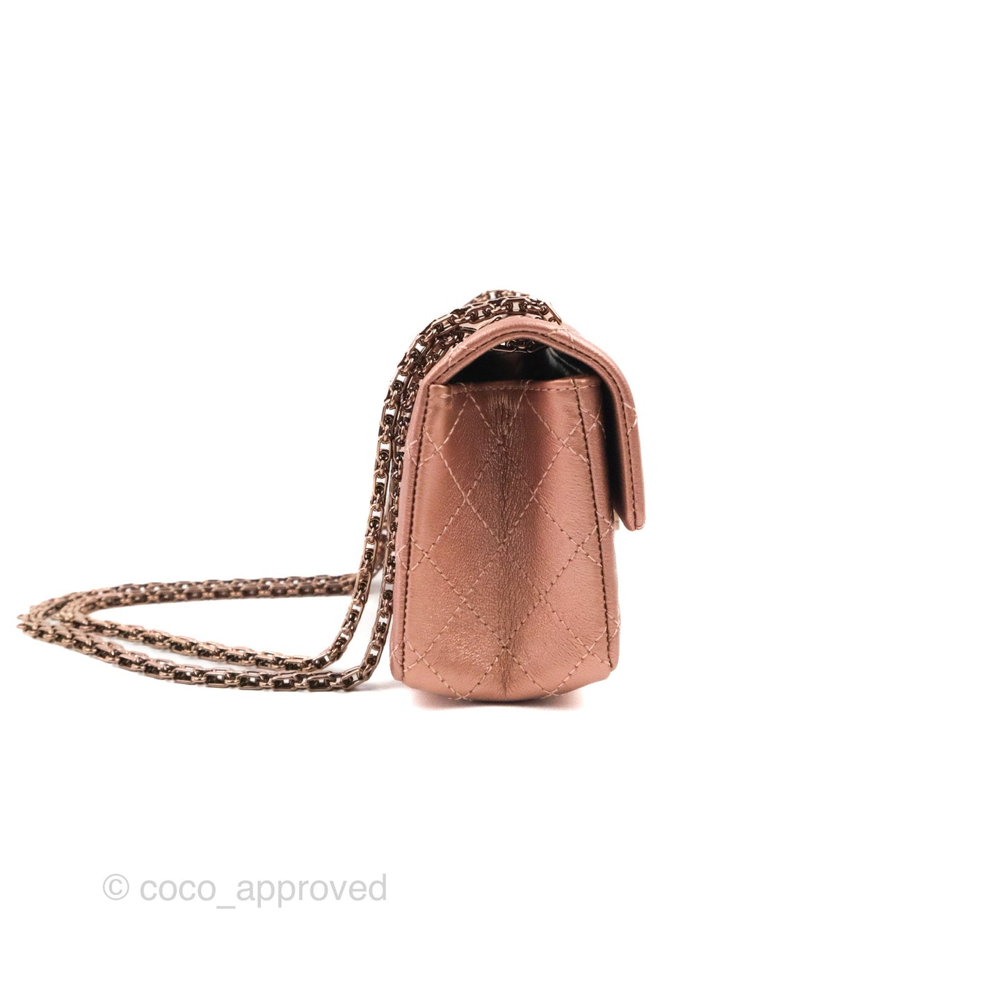 Chanel Mini Reissue 224 Metallic Calfskin Rose Gold