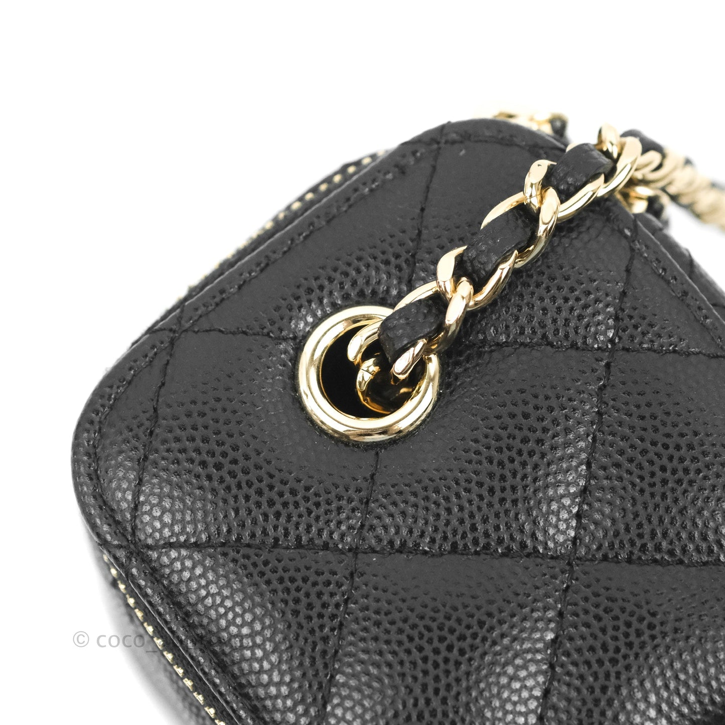 Chanel Mini Vanity With Chain Black Caviar Gold Hardware
