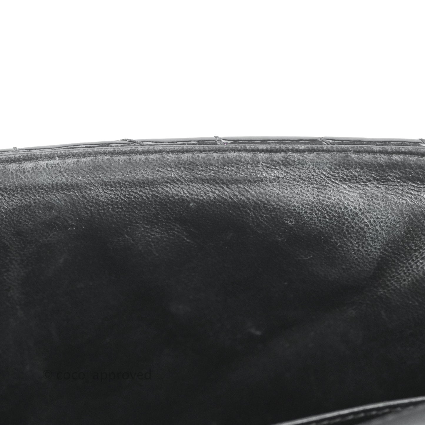 Chanel Single Flap Maxi Chevron Black Patent Silver Hardware