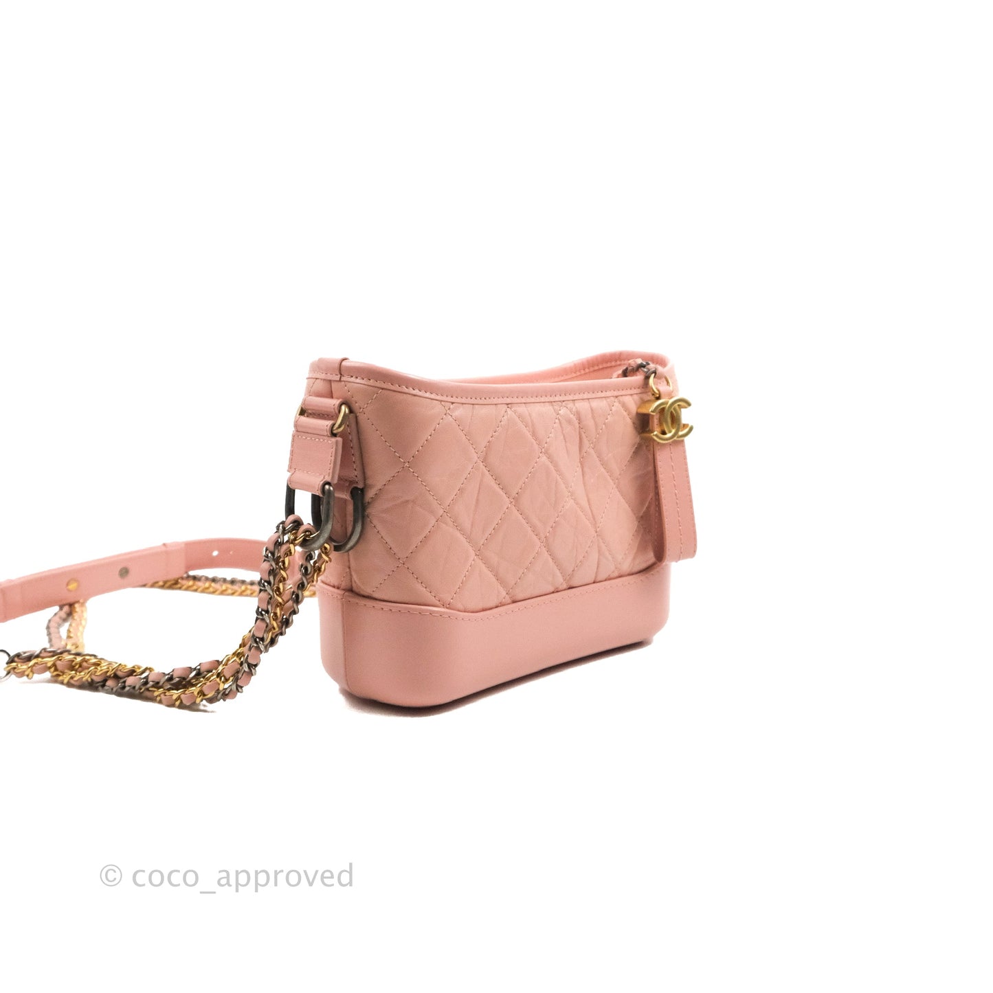 Chanel Small Gabrielle Hobo Quilted Pink Aged Calfskin
