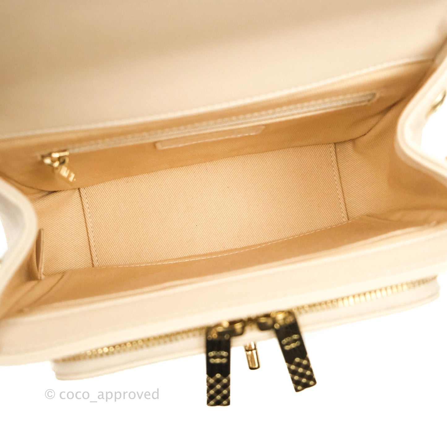 Chanel Quilted Small Business Affinity Flap Light Beige Caviar Gold Hardware