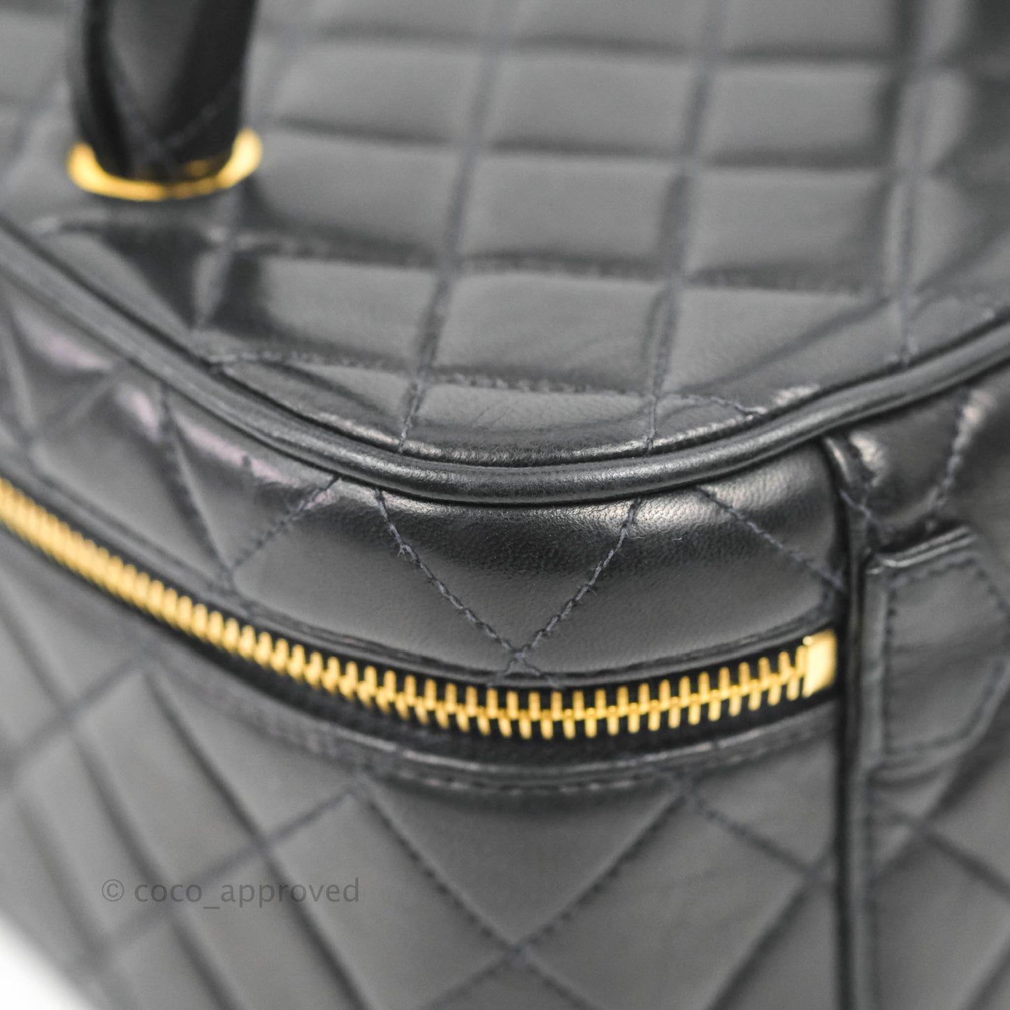 Chanel Vintage Vanity Case Very Dark Navy Lambskin