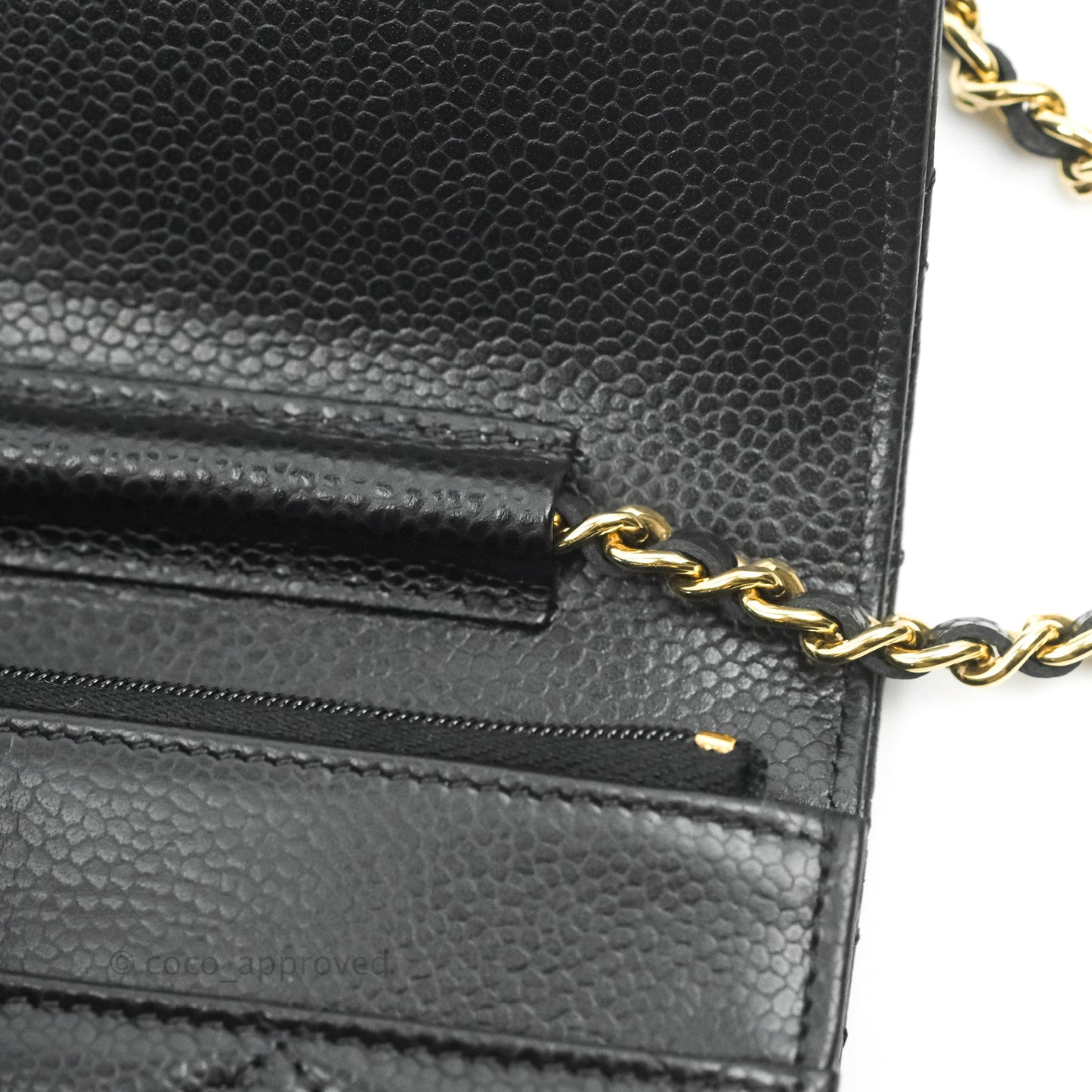 Chanel Quilted WOC Black Caviar Gold Hardware