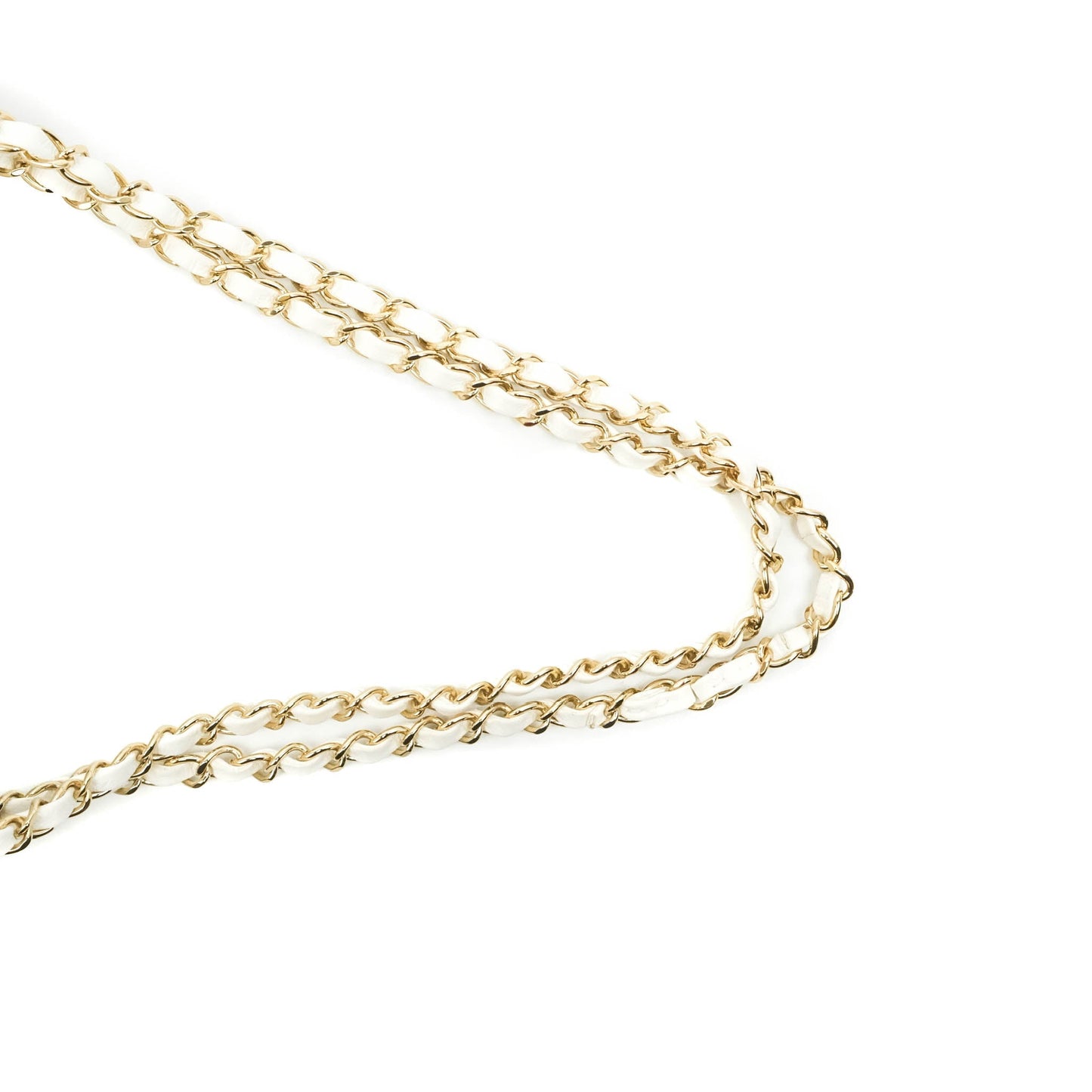 Chanel Chevron M/L Medium Double Flap White Caviar Gold Hardware