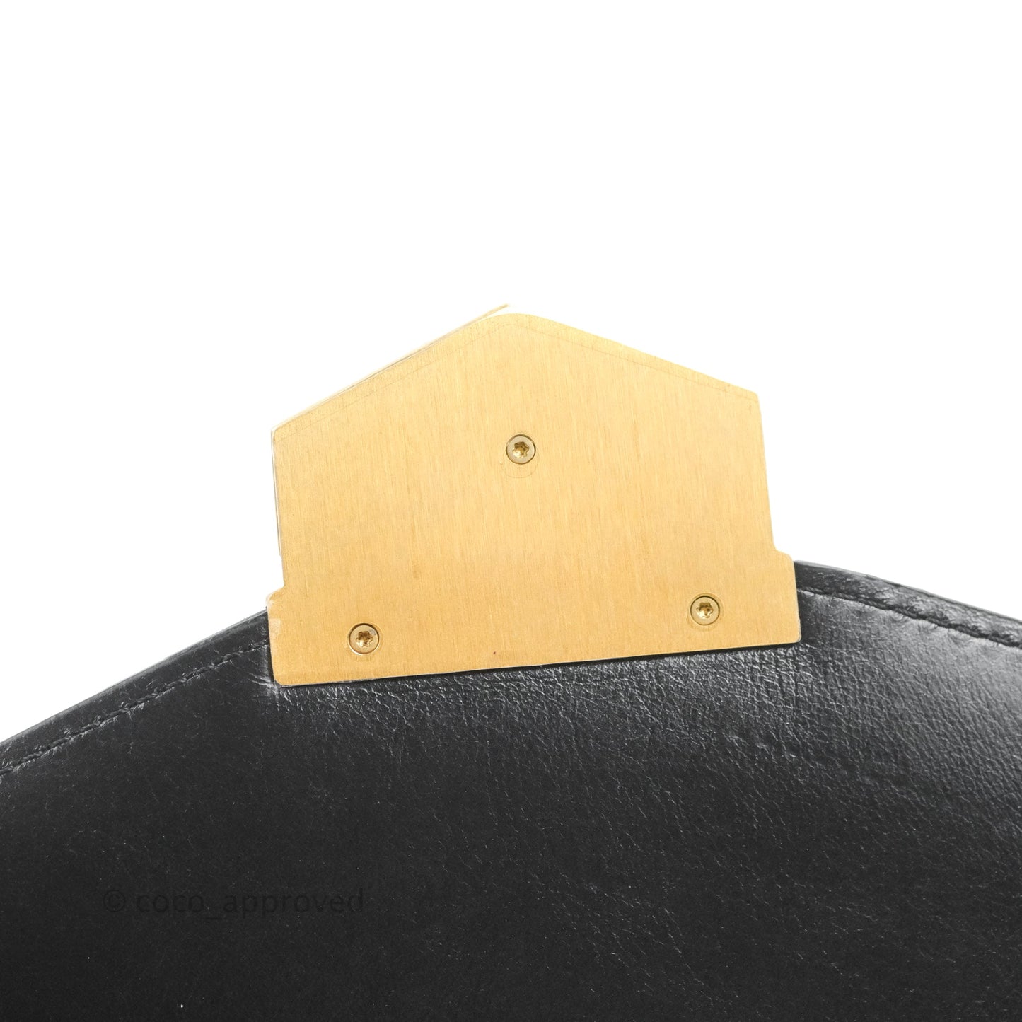 Chanel Medal Envelope Flap Bag Chevron Black Calfskin Aged Gold Hardware
