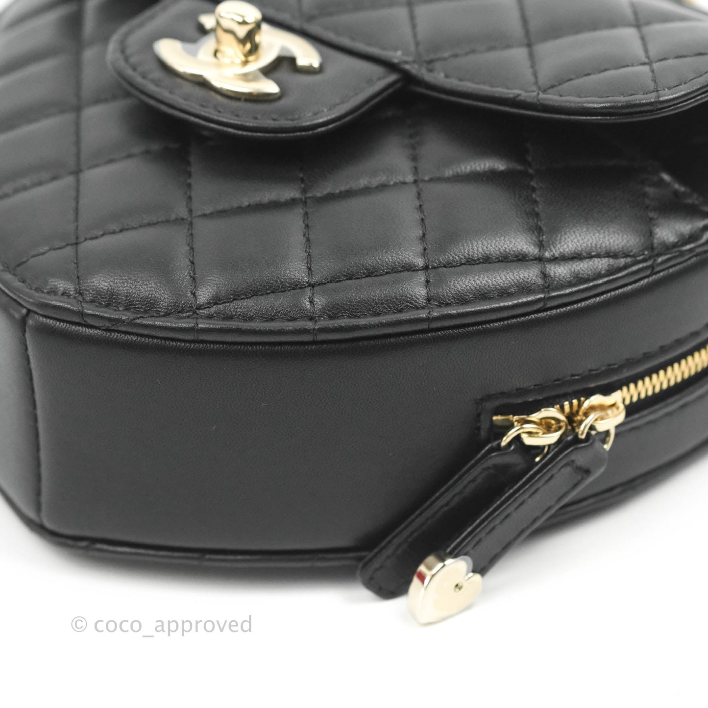 Chanel Large Heart Bag Black Lambskin Gold Hardware 22S