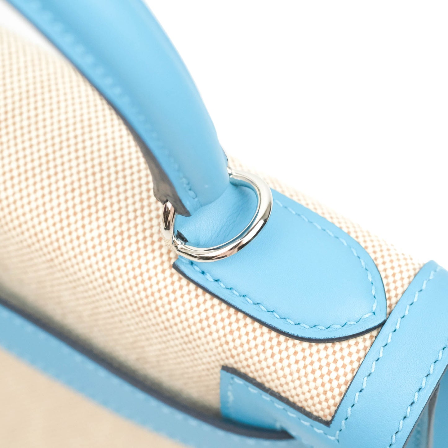 Hermès Kelly 28 Bleu Du Nord Swift & Ecru-beige Toile H Palladium Hardware