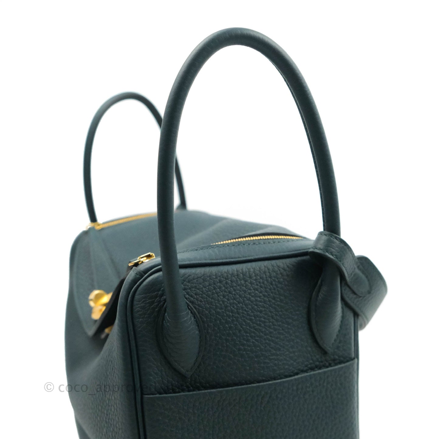 Hermès Lindy 26 Vert Cypress Clemence Gold Hardware