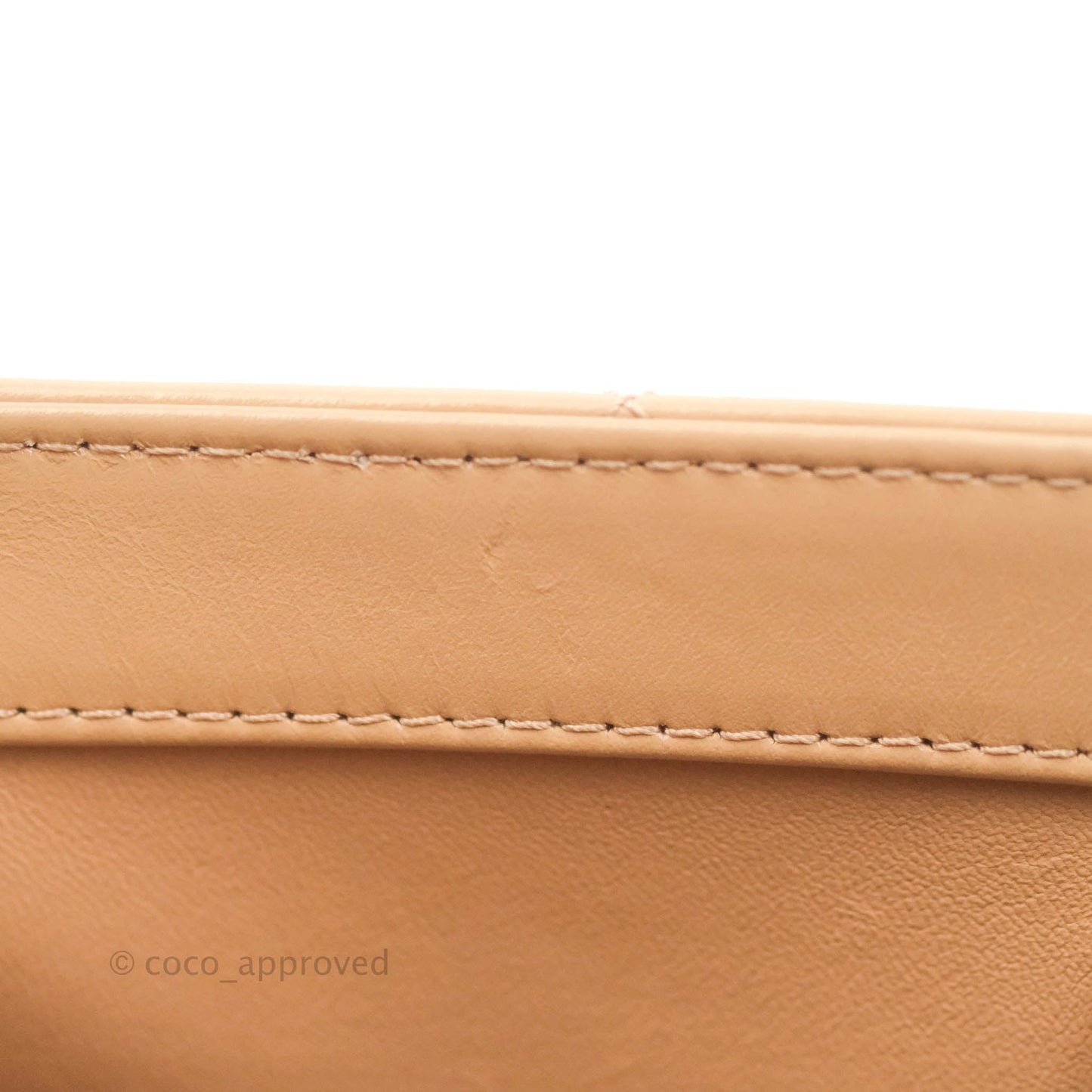 Chanel Quilted Perfect Fit Adjustable Beige Calfskin Gold Hardware 21A