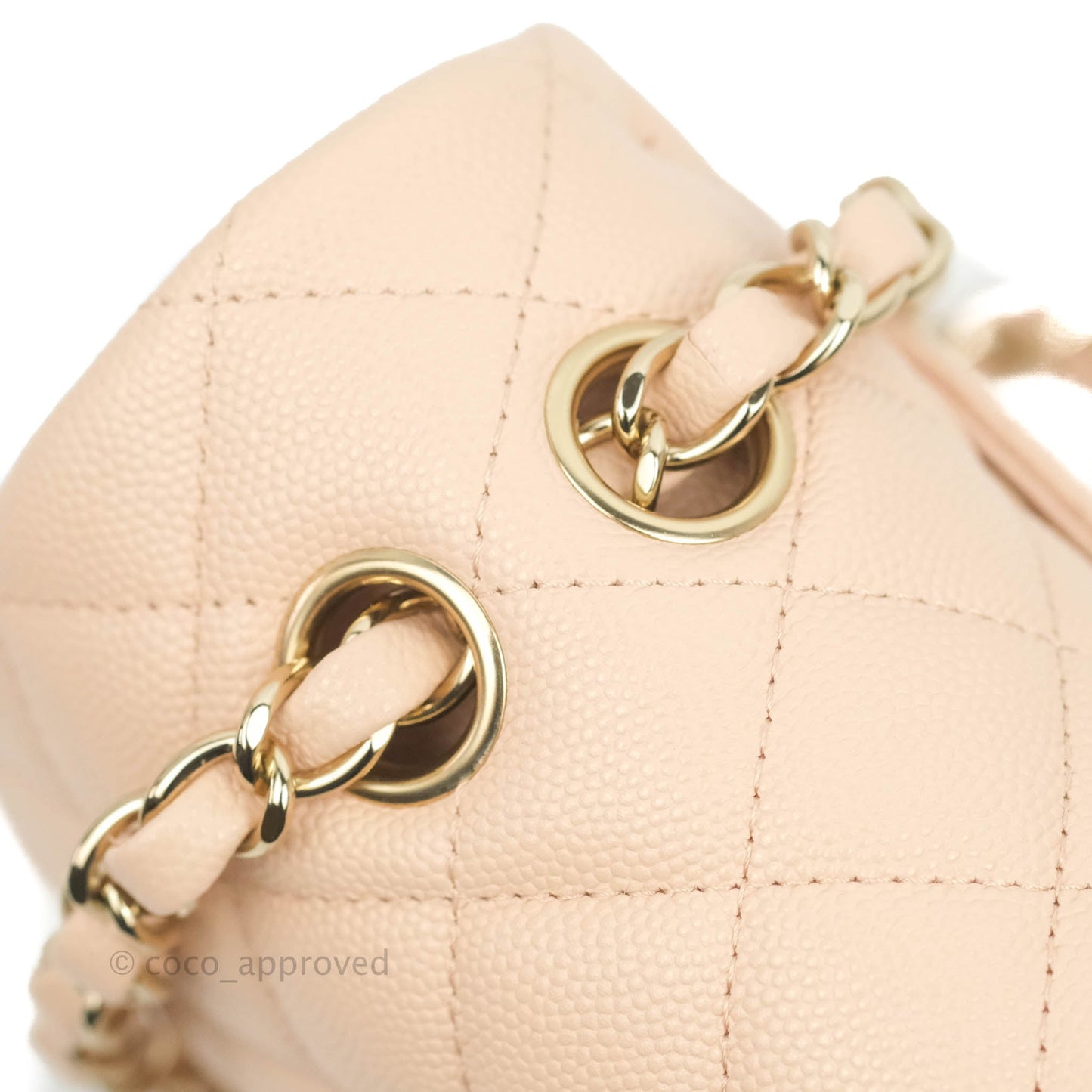 Chanel Small Classic Quilted Flap Light Beige Pink Caviar Gold Hardware 22C