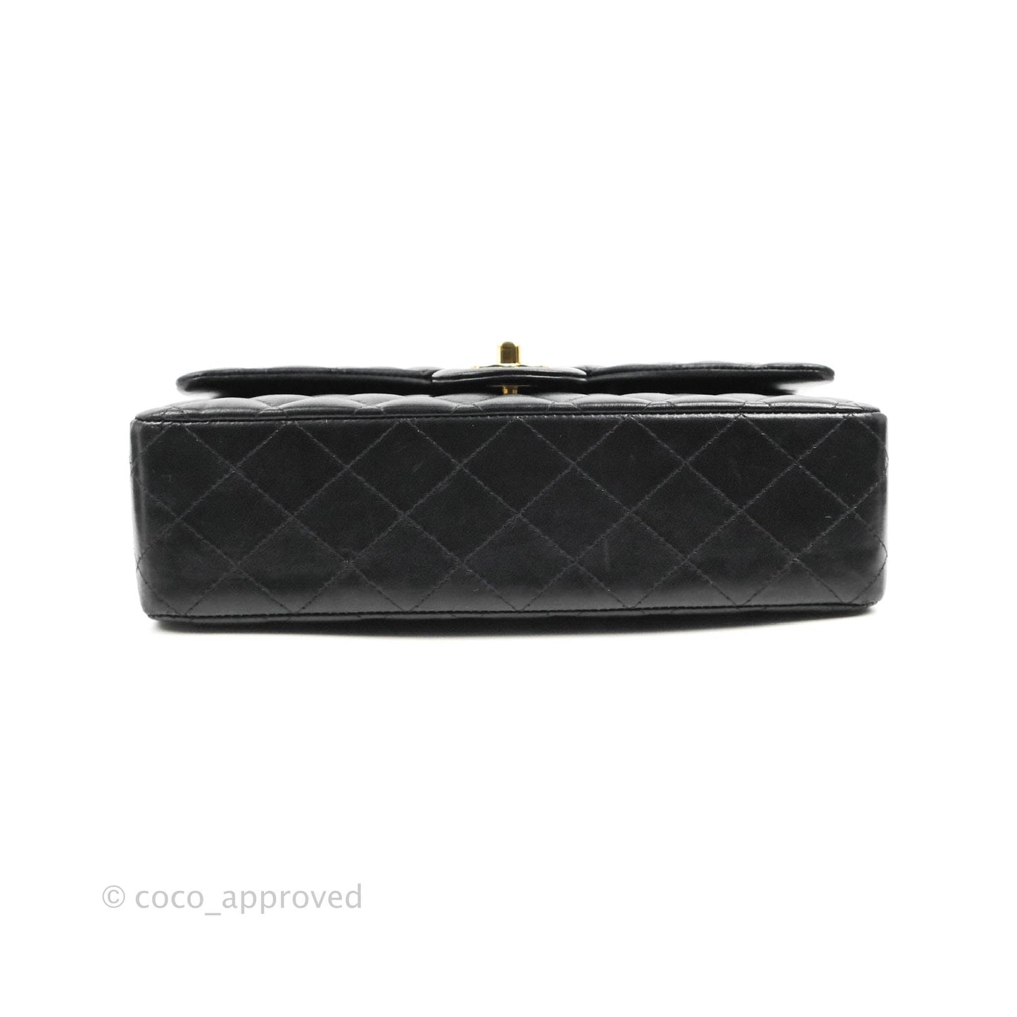 Chanel Classic M/L Medium Flap Quilted Black Lambskin Gold Hardware